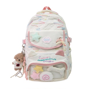 高颜值书包女生小学生3-6年级轻便少女心痛包减负初中生双肩背包