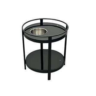 双层圆形茶几棋牌室专用麻将桌茶几茶水架烟缸架麻将机边几茶水台