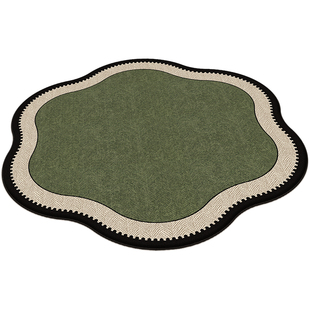 圆形地毯客厅法式复古防水脚垫电脑椅卧室异形梳妆台茶几沙发地垫