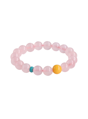 粉水晶手串女天然马粉简约水晶