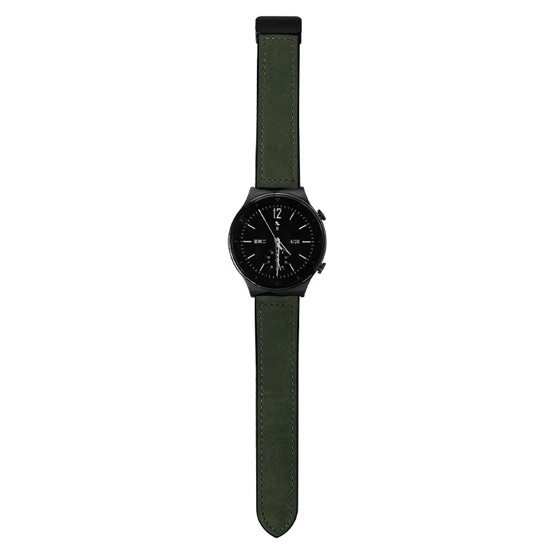 卡素疯马真皮磁吸扣适用华为gt4手表表带GT三星watch 3 PRO 22 20