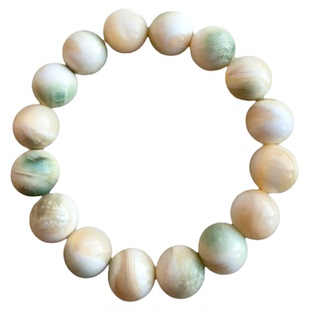 天然孔雀翎七宝月光贝手串男手链女夜光贝壳佛珠饰品稀有水晶宝石