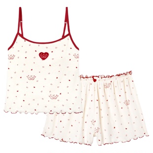 tbh野兽派家居星星人绵柔针织家居服吊带短裤套装莫代尔棉睡衣女