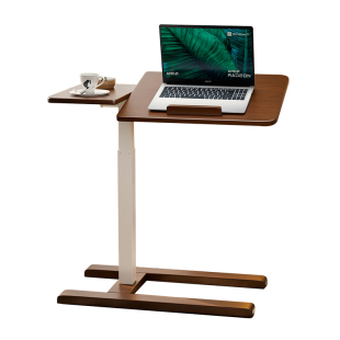 实木可移动床边桌家用升降电脑桌书桌卧室床边带轮小桌子沙发边几