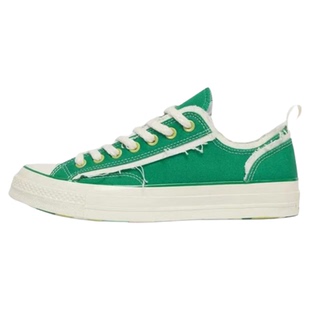 匡威1970s春秋款男女低帮白绿撞色毛边休闲运动舒适帆布鞋A13852C