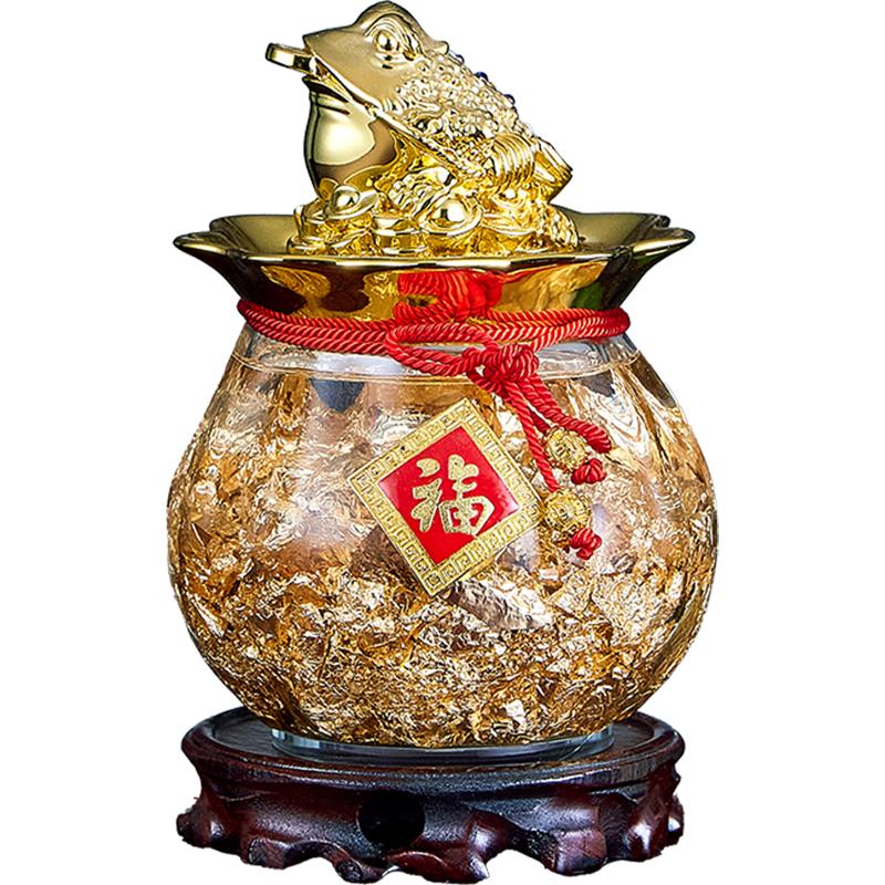 招财金箔金蟾福袋摆件客厅装饰
