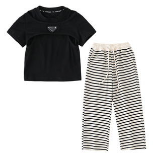 女童爵士舞服装2025新款夏体型修身薄款练功服女团舞蹈演出服潮装