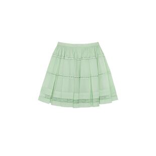 【SHUSHUTONG】蕾虎时尚蕾丝拼接百褶半裙秋冬流行女装裙子