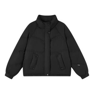 快鱼羽绒服2025年冬新款女士防风厚实立领休闲百搭小个子短款外套