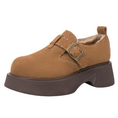 达芙妮加绒雪地靴女厚底保暖棉鞋