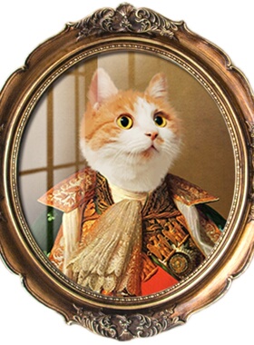 萌宠油画宠物肖像挂画猫咪头像画