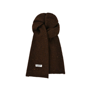 2025新款咖色卡通提花针织围巾男女冬季保暖百搭美拉德加大围脖潮