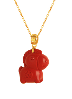 小银匠天然朱砂马上有钱纯银项链