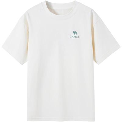 骆驼男装速干短袖t恤男春夏季2025新款圆领宽松印花半袖体恤上衣