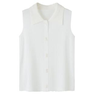 打底背心衬衫领polo领毛织背心马夹搭配神器伴侣夏装女装内衬纽扣