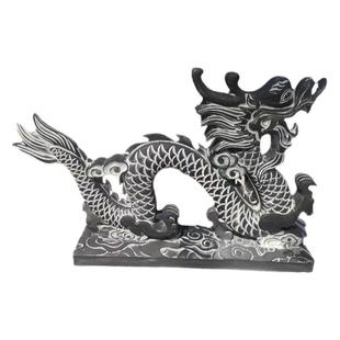 石雕龙青石龙摆件看门庭院生肖龙凤呈祥石头二龙戏珠摆件房顶石龙