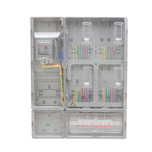 三相四线多户电表箱4户电箱6位动力透明塑料户外10防雨明装12家用