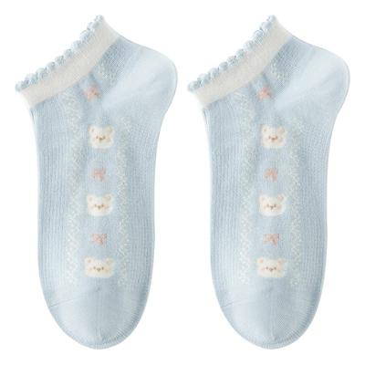 caramella熊不掉跟薄浅口女船袜