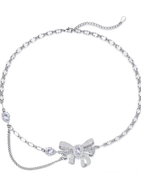 富贵大蝴蝶结红色诱惑锁骨链