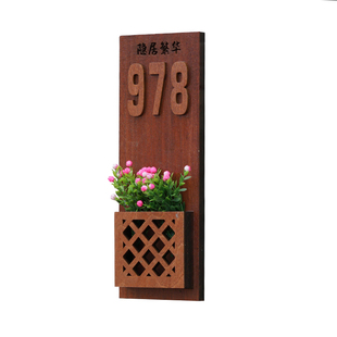 创意门牌定制号码牌家用入户门装饰订制插花轻奢房号门口挂牌住宅
