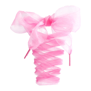 吻婷人丝带鞋带适用匡威灰粉白色欧根雪纺小红书透明网纱丝绸缎带