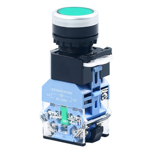 按钮开关LA38-11D带灯自复位自锁平头控制按钮LA38-11DN开孔22MM