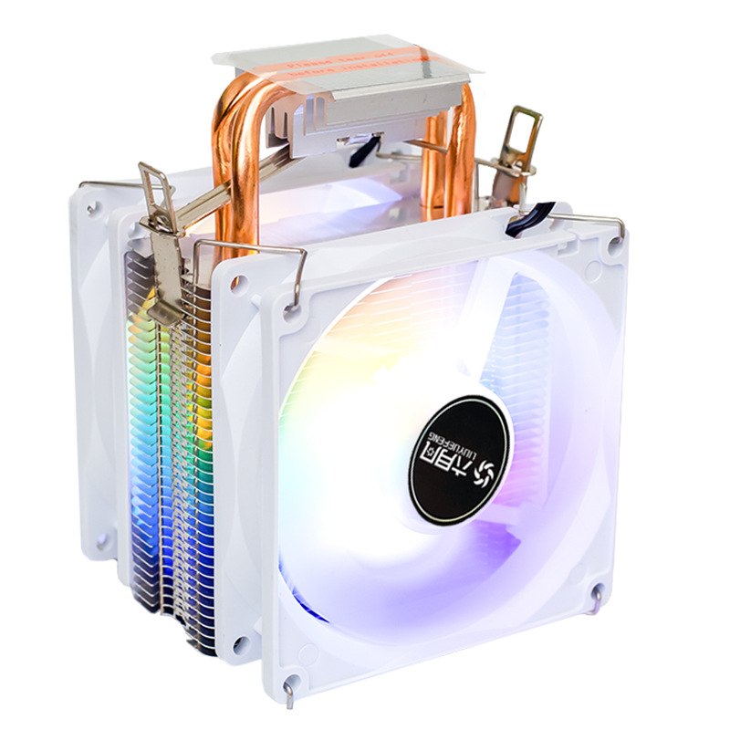 六月风X210双铜管115X散热器台式机电脑cpu风扇白色温控1366