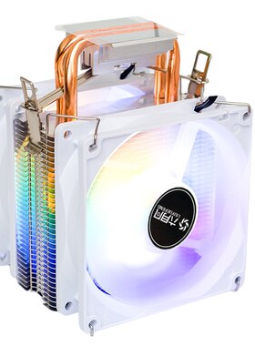 六月风X210双铜管115X散热器台式机电脑cpu风扇白色温控1366