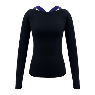 L家花样滑冰训练服撞色吊带T恤高弹女童内带胸垫考级体操瑜伽服