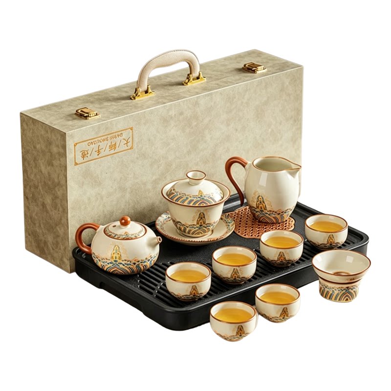 汝窑功夫茶具套装一壶六杯中国风