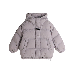 布丁哈鲁冬装女童洋气2025冬季新款儿童三防连帽保暖加厚羽绒服