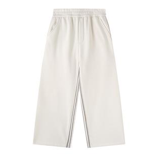 越也童装男童长裤冬季新品抓绒保暖宽松运动感阔腿裤百搭休闲裤