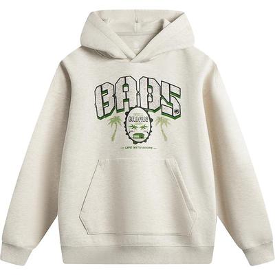 李宁宽松连帽男印花套头连帽卫衣