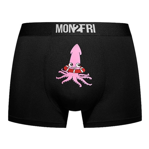 mon2fri男士内裤莫代尔透气舒适弹力平角裤卡通趣味印花短裤头