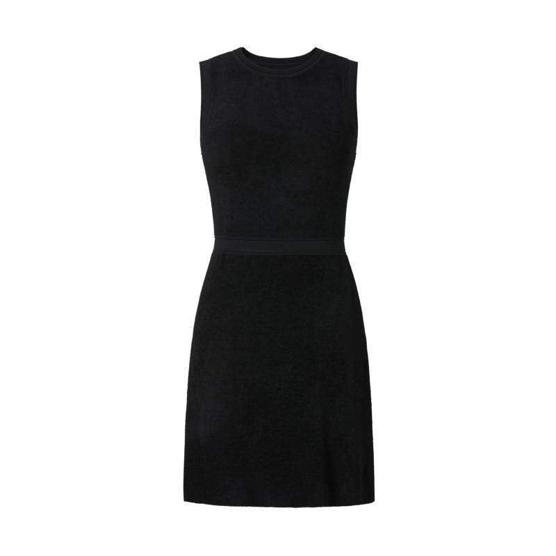 商场同款 摩萨克冬圆领收腰修身针织背心连衣裙女