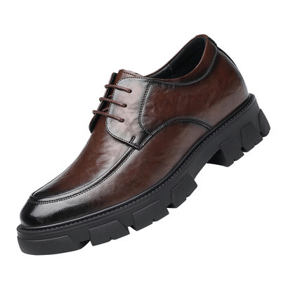 内增高10cm皮鞋男真皮隐形厚底
