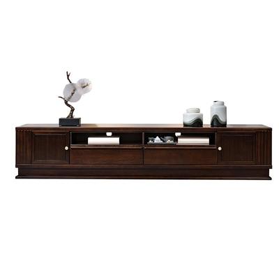 新中式实木电视机柜客厅家用落地柜中古风岩板茶几组合2025新款