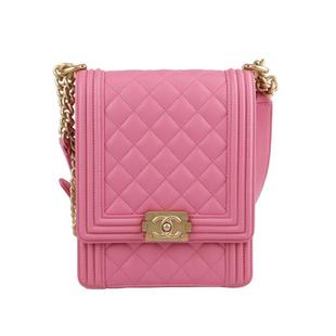 中古95新CHANEL香奈儿BOY CHANEL小牛皮竖版口盖二手奢侈品包包