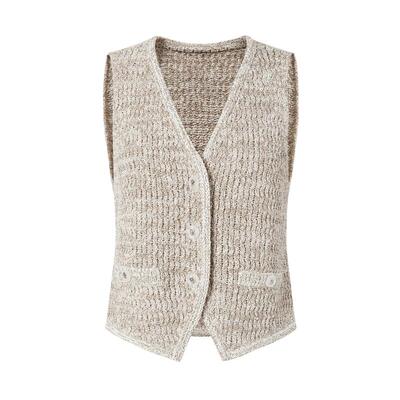 【电商专款】IMM尹默女装春季小香风无袖开衫V领毛衫马甲