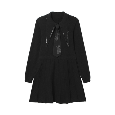 透气休闲针织连衣裙鸟撤柜女装