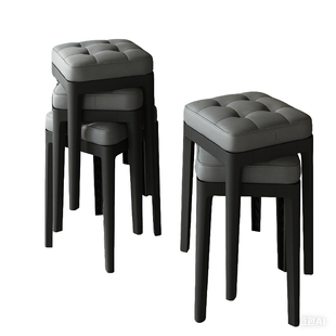 家用餐椅2025新款轻奢风高级感塑料凳子可叠放现代简约软包椅子