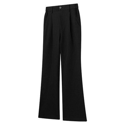 AFTERGLOW基础休闲条纹直筒西裤 四季通勤百搭挺阔面料显腿长裤