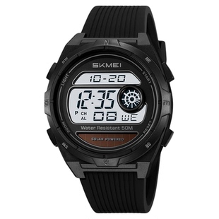 时刻美太阳能电子表户外运动多功能计时潮流秒表辅助供电款手表男