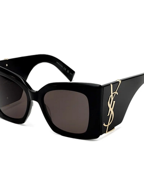 YSL/圣罗兰 镜腿标志字母 板材镜架 猫眼 太阳眼镜 女款 黑色
