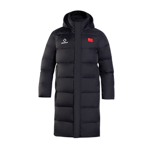 准者羽绒服长款2025款连帽过膝鸭绒保暖外套冬季训练运动防寒大衣