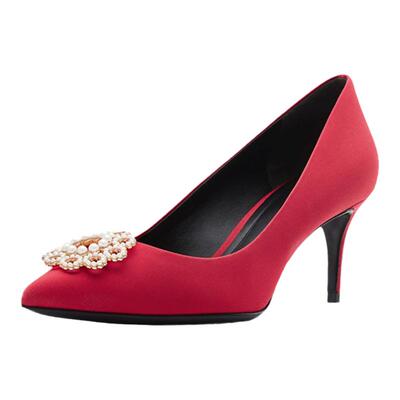 STELLALUNA优雅尖头中跟单鞋女