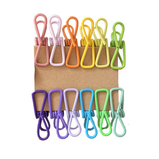 彩色小夹子零食封口夹票夹文件长尾夹晾衣夹防风固定家用杂物收纳