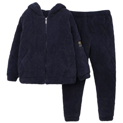 珊瑚绒夹棉加厚保暖睡衣女士冬款