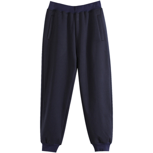 胖童加绒加厚校服裤男童一体绒运动裤宽松加肥加大青少年男孩裤子