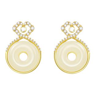 宫主吉祥如意平安扣耳钉和田玉轻国风送女友新中式高级精致送妈妈